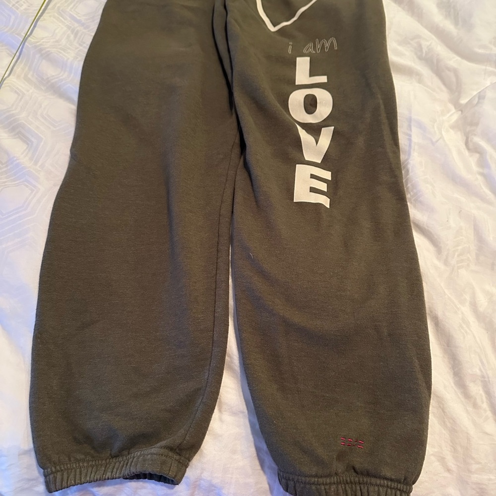 Rare peace love world. Olive Green Sweatpants, worn maybe 2-3 times. 😎